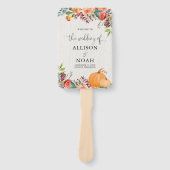 Éventail Programmes de mariage citrouilles à fleurs d'autom (Devant)