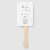 Éventail Programmes de mariage classique simple en noir et  (Devant)