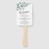 Éventail Programmes de mariage de verdure de feuilles d'euc (Devant)