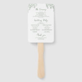 Éventail Programmes de mariage fantaisistes en floral sauge (Dos)