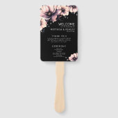 Éventail Programmes de mariage floraux roses modernes uniqu (Devant)