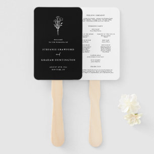 Éventail Programmes de mariage minimalistes bohémiens à mot
