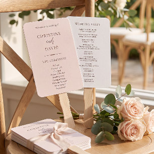 Éventail Programmes de mariage minimalistes modernes rose e