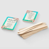 Éventail Programmes de mariage Moderne rose Floral Turquois (Non-assemblé)