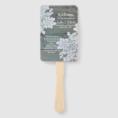 Éventail Programmes de mariage rustique en bois de grange b (Devant)