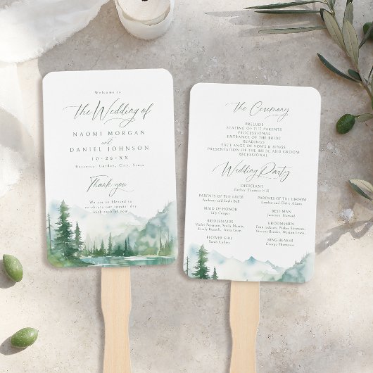 Éventail Programmes de mariage rustiques de la forêt de la 