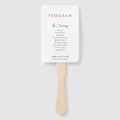 Éventail Programmes de mariage simple et moderne (Devant)