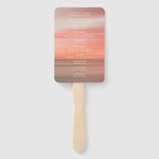 Éventail Programmes de mariage simple et moderne (Dos)