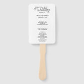 Éventail Programmes de mariage simple et moderne en noir et (Devant)