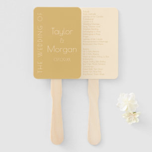 Éventail Programmes de mariage tonique champagne moderne