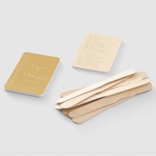 Éventail Programmes de mariage tonique champagne moderne (Non-assemblé)