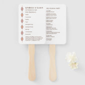 Éventail Programmes de ventilateur Mariage rustique de l'Ou (Devant et derrière)