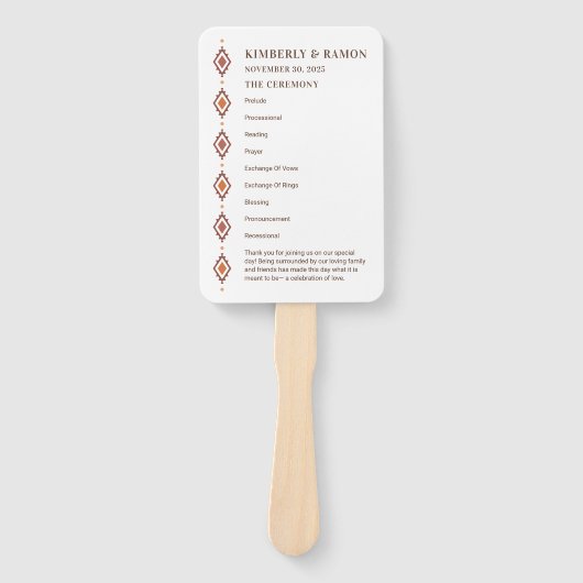 Éventail Programmes de ventilateur Mariage rustique de l'Ou (Devant)