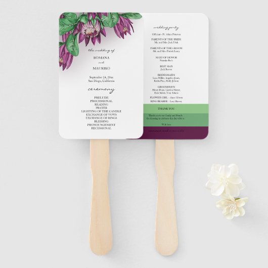 Éventail Protea King Protea (Devant et derrière)