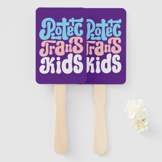 Éventail Protéger les ventilateurs à main Trans pour enfant (Devant et derrière)