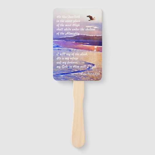 Éventail Psaume 91:1-2 Celui qui habite dans le lieu secret (Devant)