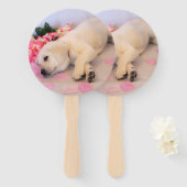 Éventail Puppy Sleep Flower 01 (Devant et derrière)