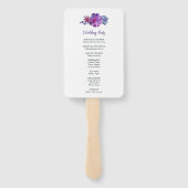 Éventail Purple Aquarelle Succulents Programmes de mariage (Dos)