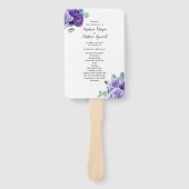 Éventail Purple Blooms Eucalyptus Programme de mariage bota (Devant)