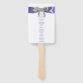 Éventail Purple Blue Diamond Bow Wedding Programme Fans (Dos)