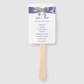 Éventail Purple Blue Diamond Bow Wedding Programme Fans (Devant)