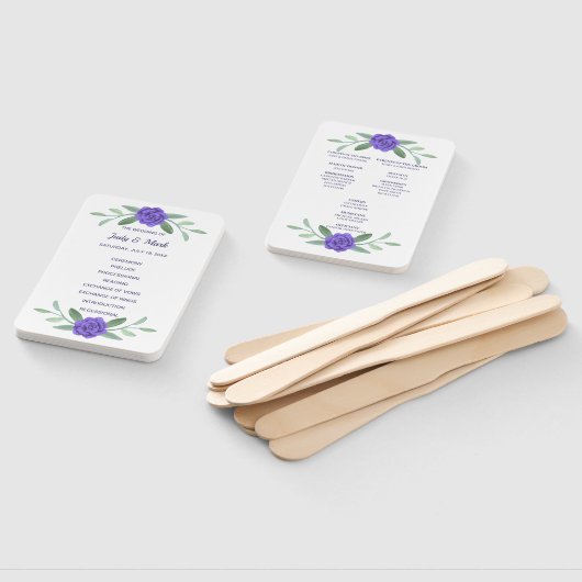 Éventail Purple Blue Floral Green Programme de feuillage (Non-assemblé)