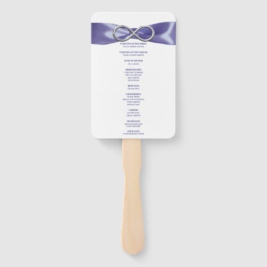 Éventail Purple Blue Silver Infinity Wedding Programme Fans (Dos)