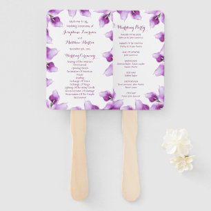 Éventail Purple Calla Lily Floral Mariage programmes de cér