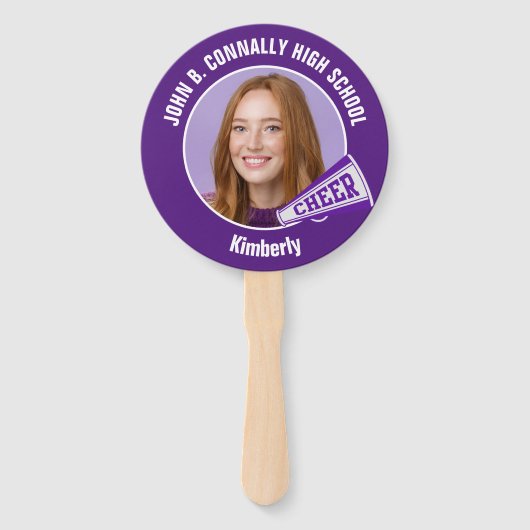 Éventail Purple Cheerleader Photo High School Spirit (Devant)