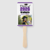 Éventail Purple Class of 2026 Photo Custom Graduation Photo (Dos)