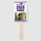 Éventail Purple Class of 2026 Photo Custom Graduation Photo (Devant)