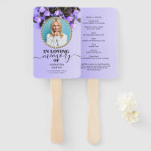 Éventail Purple Elegant Funérailles Célébration de la vie (Devant et derrière)