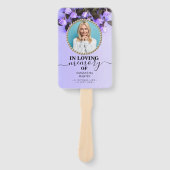 Éventail Purple Elegant Funérailles Célébration de la vie (Devant)