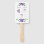 Éventail Purple Floral Greenery Foliage Programme de mariag (Dos)