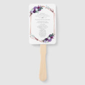 Éventail Purple Floral Rose Gold Bloom Wedding Programme (Devant)