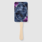 Éventail Purple Floral Silver Geo Marine Foil Wedding Progr (Devant)