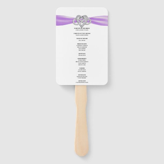 Éventail Purple Infinity Programme de mariage cardiaque Ven (Dos)