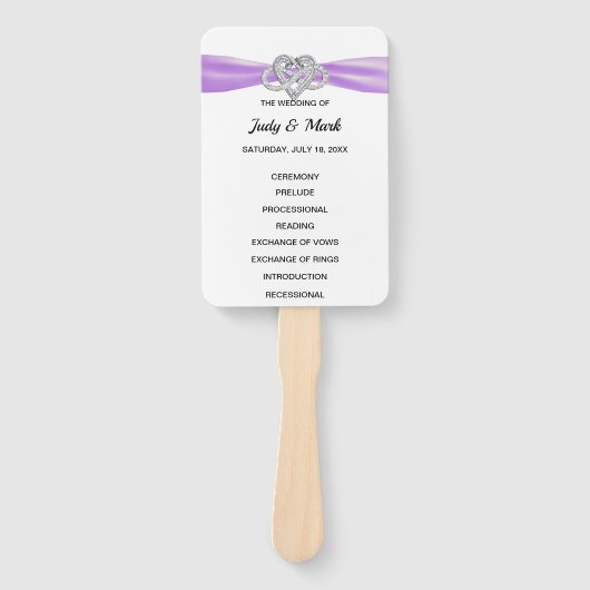 Éventail Purple Infinity Programme de mariage cardiaque Ven (Devant)