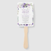 Éventail Purple, Lavande, Mariage Floral Aquarelle Blanche (Devant)