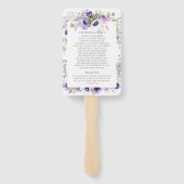 Éventail Purple, Lavande, Mariage Floral Aquarelle Blanche (Dos)