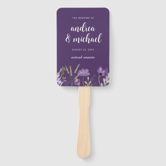 Éventail Purple Lavender Floral Wedding Programme Fans (Devant)