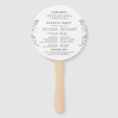 Éventail Purple Lilac Floral Wreath Wedding Programme (Dos)
