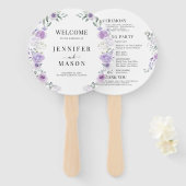 Éventail Purple Lilac Floral Wreath Wedding Programme (Devant et derrière)