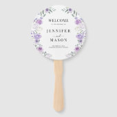 Éventail Purple Lilac Floral Wreath Wedding Programme (Devant)
