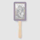 Éventail Purple Modern Photo Gold Hearts Programme de maria (Dos)