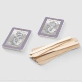 Éventail Purple Modern Photo Gold Hearts Programme de maria (Non-assemblé)