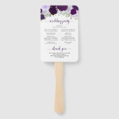 Éventail Purple Rose Élégant programme de mariage floral (Dos)