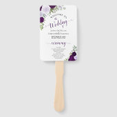 Éventail Purple Rose Élégant programme de mariage floral (Devant)