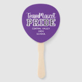 Éventail Purple School Pride Mascotte Nom du ventilateur à (Devant)