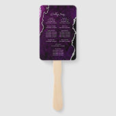 Éventail Purple Silver Agate Script Wedding Program (Dos)